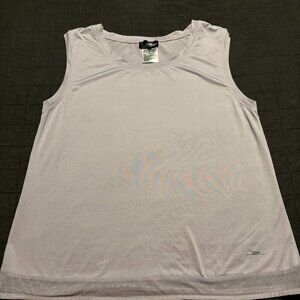 Crane Womens Activewear Tank Top Lavender‎ Purple Mesh Hem Stretch Size Large
